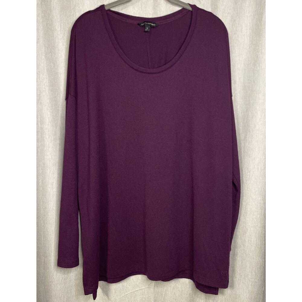 Banana Republic Women’s Long SLV Tunic Top - Scoop Neck - Plum Purple - Size XL